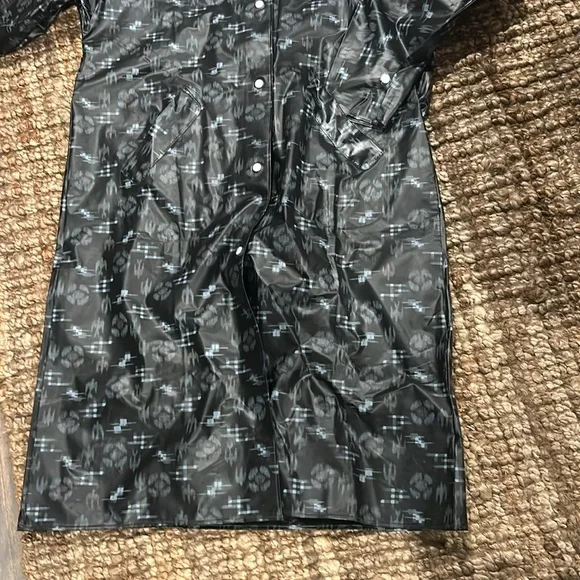 Voguemont‎ Vintage Mens Graphic Printed Long Rain Coat Size Large